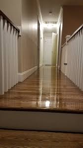Dura Seal Quick Coat Dark Walnut Stain With Three Coats Of Basic Coatings Emulsion Pro Finish In Red Oak Hardwood Floors Red Oak Hardwood Oak Hardwood Flooring