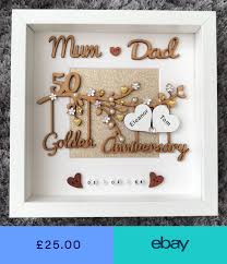 Shop 50th wedding anniversary gift ideas for parents throw pillow created by littlelindapinda. Handmade Personalised Golden 50th Wedding Anniversary Gift Frame Mum And Dad Golden Anniversary Gifts 50 Wedding Anniversary Gifts 30th Wedding Anniversary Gift