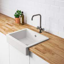 The sink measures around 29 1/2x18 1/8 that offer ample cleaning surface. Havsen Sink Bowl W Visible Front White Ikea
