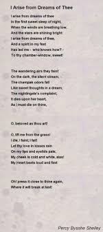 Arise From Dreams Of Thee Poem By Percy Bysshe Shelley Poem Hunter Poems Writing Poems Robert Frost Poems