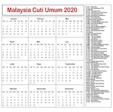 Ia agak padat ketika musim cuti umum dan cuti sekolah, adalah lebih baik jika. Cuti Umum Kalendar 2020 Malaysia