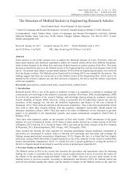 For example, be sure you have a large enough sample size to be able to generalize and . Pdf The Structure Of Method Section In Engineering Research Articles