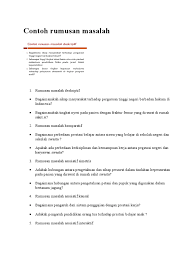 Contoh rumusan masalah dalam berbagai karya tulis. Contoh Rumusan Masalah