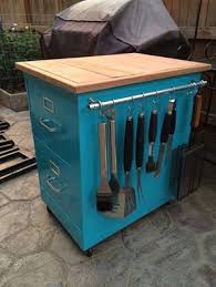 make a rolling kitchen cart from an old
