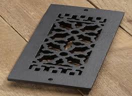 Contemporary flat black floor registers for your home or office. Reggio Register Black Cast Iron Scroll Grille Without Holes At Menards