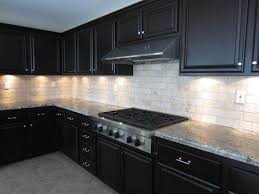 Expresso Cabinets And Subway Tile Backsplash Espresso Kitchen Cabinets Backsplash With Dark Cabinets Contemporary Kitchen Backsplash