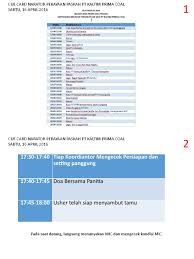 Tujuan diadakannya acara perayaan natal ini yaitu untuk dapat : Susunan Acara Paskah Dan Cue Card
