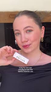 it’s soooo pretty!! @pradabeauty #pradabeauty #sabrinacarpenter  #colorchanginglipstick