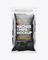 Bag With Black Nachos Mockup In Bag Sack Mockups On Yellow Images Object Mockups