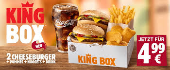 Hol auch du dir deinen favoriten und spiele zusammen mit deinen . Wieder Da King Box Fur 4 99 Bei Burger King 2 Cheeseburger