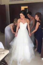 Sweetheart Strapless Wedding Gown Floor Length Layers Tulle Ruffles Wedding Dress In 2020 Wedding Dresses Dream Wedding Dresses Wedding Gowns