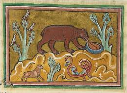 Animal Detail From Medieval Illuminated Manuscript British Library Royal Ms 12 F Xiii C 1230 14th Century F22v Dieren Illustraties