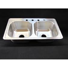 Oakland undermount double bowl kitchen stainless steel sink 32 x 19 x 10. 33 X 19 X 8 Extra Deep Double Bowl Kitchen Sink Stainless Mobile Home Rv Walmart Com Walmart Com