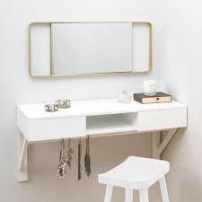 Chic contemporary makeup vanity set featuring pink and blue lindsay cowles wallpaper, a gold arch. 8 Luxurious Dressing Table Ideas For Small Bedrooms Urbansize