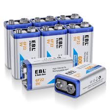 6f22, also known as pp3, hr22, mn1604, bloc convenient operation, recommended for smoke alarms, professional audio and medical devices. Ebl 8 Pack 6f22 600mah 9v Rechargeable Batteries Lithium Ion Battery Walmart Com Walmart Com
