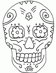 These altars are decorated with bright yellow marigold flowers, photos of the departed, and the favorite foods and drinks of the one being honored. Dia De Los Muertos Skull Coloring Pages 3 Jpg Coloring Home