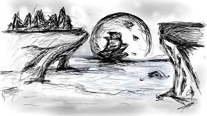 15+ gambar hitam putih pemandangan pantai, keren! Sketsa Gambar Pemandangan Harian Nusantara