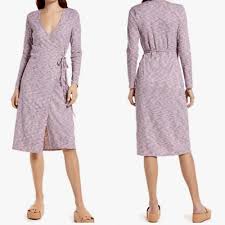 Lisa Says Gah Lucille Long Sleeve Wrap Midi Dress in Berry