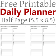 Adobe reader > file > print: Daily Planner 5 5 X 8 5 Free Printable Diy Home Sweet Home