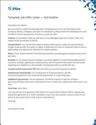 Guide, letter example, grammar checker, 8000+ letter samples. Job Offer Letter Template Writing A Job Offer Letter Ihire