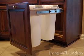 pull out trash and recycling bin