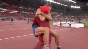 The high jump is a track and field event in which competitors must jump unaided over a horizontal bar placed at measured heights without dislodging it. Kgnlq 8ypw5hm