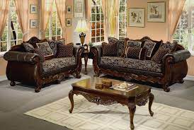 It is made of birch wood construction. Traditional Upholstery Leather Sofa Chairs With Dark Brown Lacquer Hand Carved Tea Living Room Sets Furniture Elegant Living Room Furniture Wooden Sofa Designs