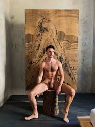 Sam Morris - Artist with Big Uncut Hairy Cock Poses in Front of Wood  Carvings or Antique Furniture - ChristopHD