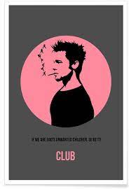 Depictions of minimalist movie posters, typographical artwork of its characters, and artwork of the characters in a wide range of styles are what populate our collection. Fight Club Poster Juniqe