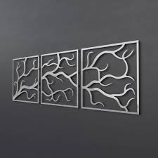 3 Piece Metal Tree Branch Wall Art Large Metal Wall Art Sculpture Triptych Modern Art Branch Outdoor Metal Wall Art Metal Tree Wall Art Large Metal Wall Art