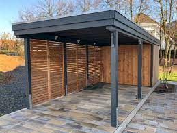 Flachdach Carport Aus Holz Carport Holz Uberdachung Holz Carports