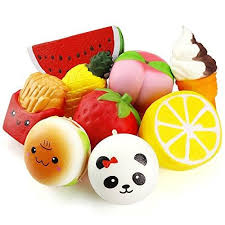 9 Pieces Squishies Toys Lemon Strawberry Watermelon Pineapple Peach Smiling Burger Ice Cream Panda Fries Squishies Fruit Shop Pineapple