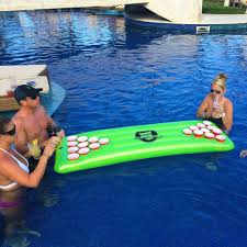 Portable Backyard Swimming Pool Beer Pong Table For Mixed Drinks Sun Floatie Gopong Pool Beer Pong Floating Beer Pong Table Beer Pong Tables