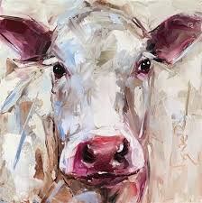 Dpw Original Fine Art Auction Original Contemporary White Co C Olga Wagner Cow Painting Art Cow Art