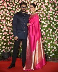 Deepveer Reached Kapil S Wedding Reception Holding Hands And We Are Mesmerized Seeing The Indian Reception Dress Indian Reception Outfit Indian Bridal Fashion