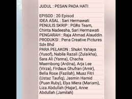 Pesan pada hati bersama nabilah razali. Pesanpadahati Sinopsis Drama Pesan Pada Hati Lakonan Syukri Yahaya Nabila Razali Syukriyahaya Youtube