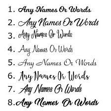 Browse through all the free font styles like cool fonts, tattoo, calligraphy, old english, fancy fonts and more! Custom Personalised Name Word Cut Vinyl Decal Sticker 8 Fancy Script Font Styles Ebay