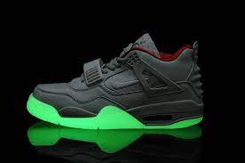Kanye West Air Jordan 4 Cement Lighting Shoes Gray Air Jordans Sneakers Nike