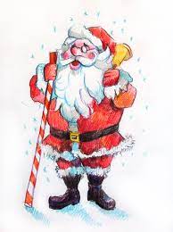 Learn how to draw a cartoon santa claus with one of his trusty reindeer in this simple step by step christmas drawing tutorial. How To Draw Santa Claus With Colored Pencils Art Lesson With Natalka Barvinok How To Draw Santa Drawings Santa Claus Drawing