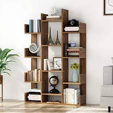 Amazon Com Tribesigns 12 Shelf Bookcase Vintage Tree Bookshelf Book Rack Display Shelf Storage Organizer For Cds Records In 2020 Tree Bookshelf Book Racks Shelves