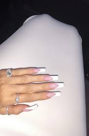 Kylie Jenner Nails French Tip Acrylic Nails French Acrylic Nails Kylie Nails