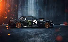 Mustang Ford 1965 Rtr Side Ken Block Gymkhana Sparks Hoonicorn Seven 845 Hp 1080p Wallpaper Hdwallpaper Desktop Mustang Ken Block Ford