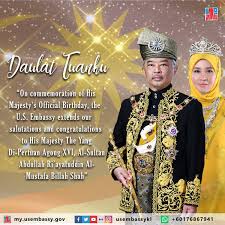 Versuchen sie, ihre suche mit diesen tipps zu erweitern Daulat Tuanku Salutations Heartiest Congratulations Majesty Yang Di Pertuan Agong Xvi Sultan Abdullah Ri Ayatuddin Mustafa Billah Shah Ibni Almarhum Sultan Haji Ahmad Shah Musta Billah Occasion Majesty Official Birthday U S