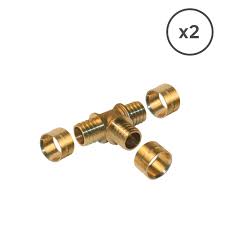 Lot De 2 Raccords Tes A Glissement Laiton D 16 Pour Tube En Per Laiton Produits