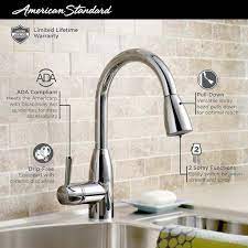The faucet uses delta faucet's patented diamond seal technology that doubles the industry standard of endurance. Fairbury 1 Handle Pull Down High Arc Kitchen Faucet American Standard