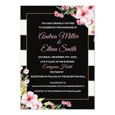 Black And White Floral Invitation Design Wedding Invitation Black White Gold Floral Pink Zazzle Com Black And White Wedding Invitations Black Wedding Invitations Black Invitation