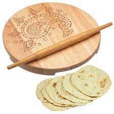 Kitchen Craft World Of Flavours Indian Wooden Chapati Roti Puri Rolling Board Rolling Pin Bread Pastry Making Gift Set Kit Chapati Kitchen Crafts Kitchen