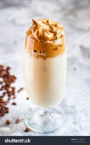 Dalgona Coffee Trend Ice Drink Ncappuccino Or Latte Fluffy Creamy Whipped Nmenu Concept Healthy Eating Food Background Top A Iced Drinks Dalgona Coffee Food