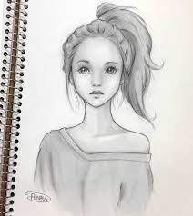 Black And White Drawings Of Girls Easy Girl Sketch By Ohayorinka Easy Drawings Sketches Pencil Drawings Of Girls Girl Sketch