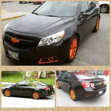 My 2013 Chevy Malibu Plasti Dipped Black Trims And Tangerine Orange Full Spectrum Wheels This Is My Smoothest Dip Job So 2013 Chevy Malibu Chevy Malibu Chevy